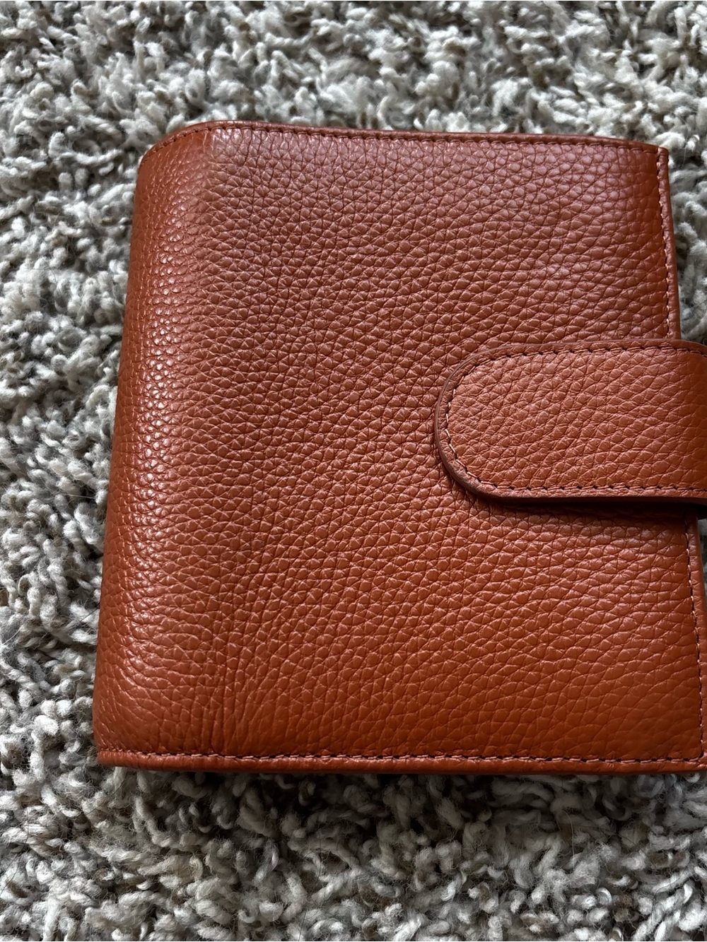 Leather Snap Wallet in Warm Cognac moterm vintage